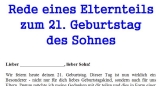 Rede zum 21. Geburtstag des Sohnes