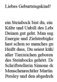 Geburtstagsrede für eine Frau im Sternzeichen Steinbock