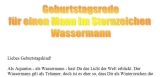 Geburtstagsrede für Herren mit Sternzeichen Wassermann