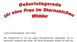 Geburtstagsrede für eine Frau im Sternzeichen Widder