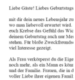 Geburtstagsrede für eine Frau im Sternzeichen Krebs